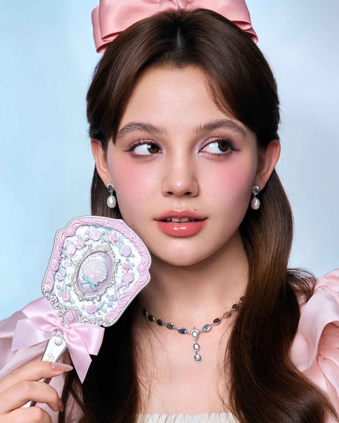 Flowerknows Shell's Jewel - Hand Mirror - Pink Seashell