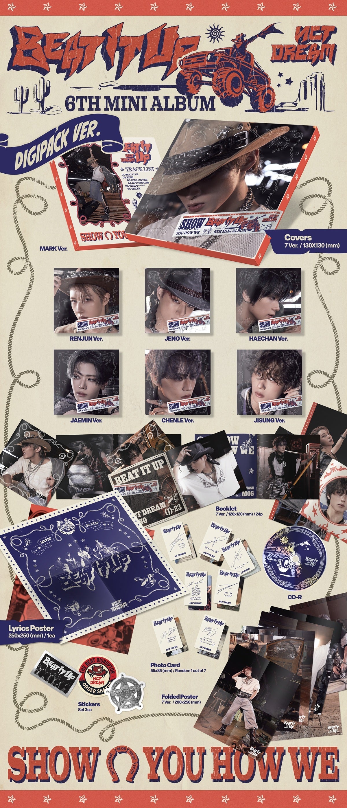 NCT DREAM - 6th Mini Album [Beat It Up] (Digipack Ver.) (7types)
