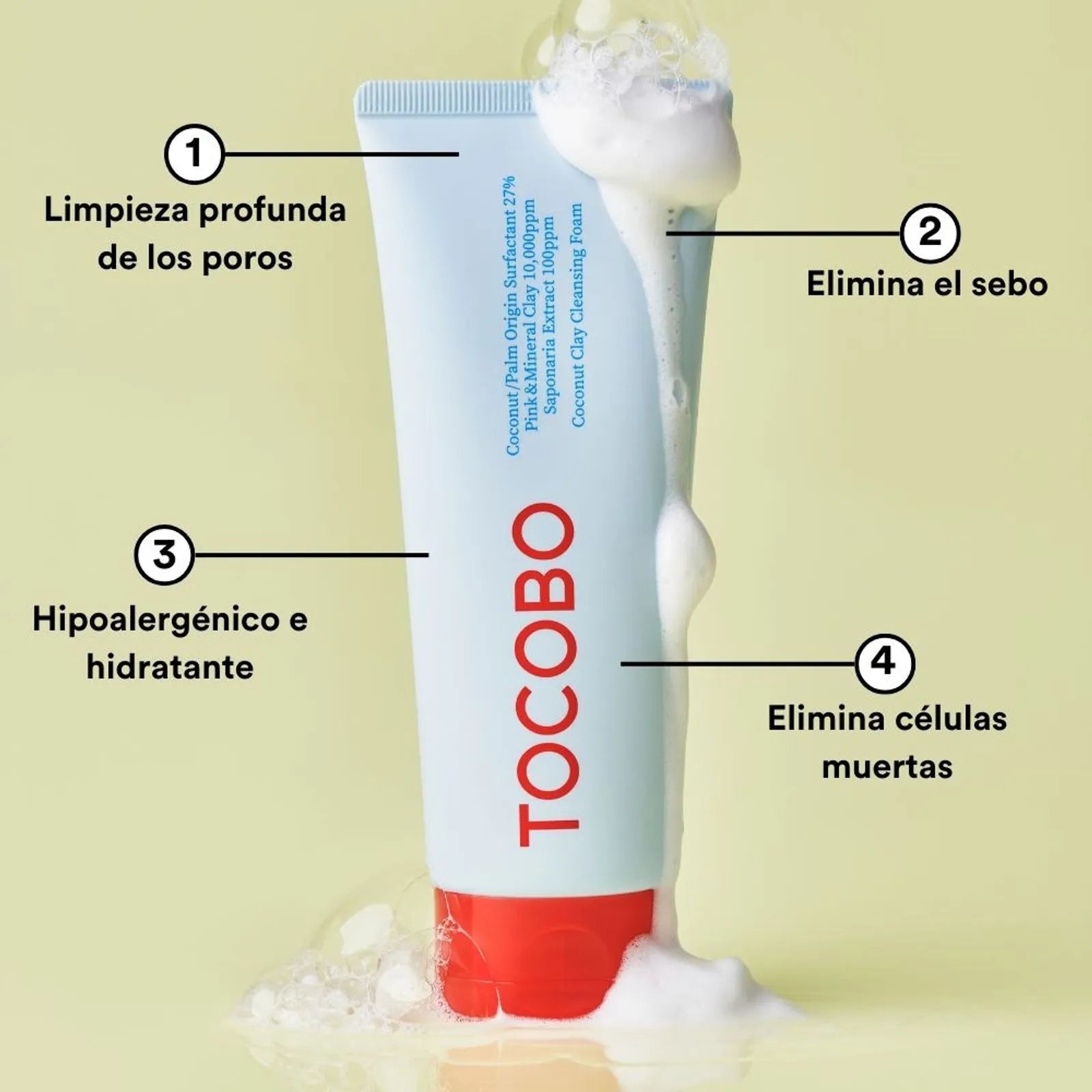 TOCOBO Coconut Clay Cleansing Foam Purificante (Limpiador para Pieles Grasas)