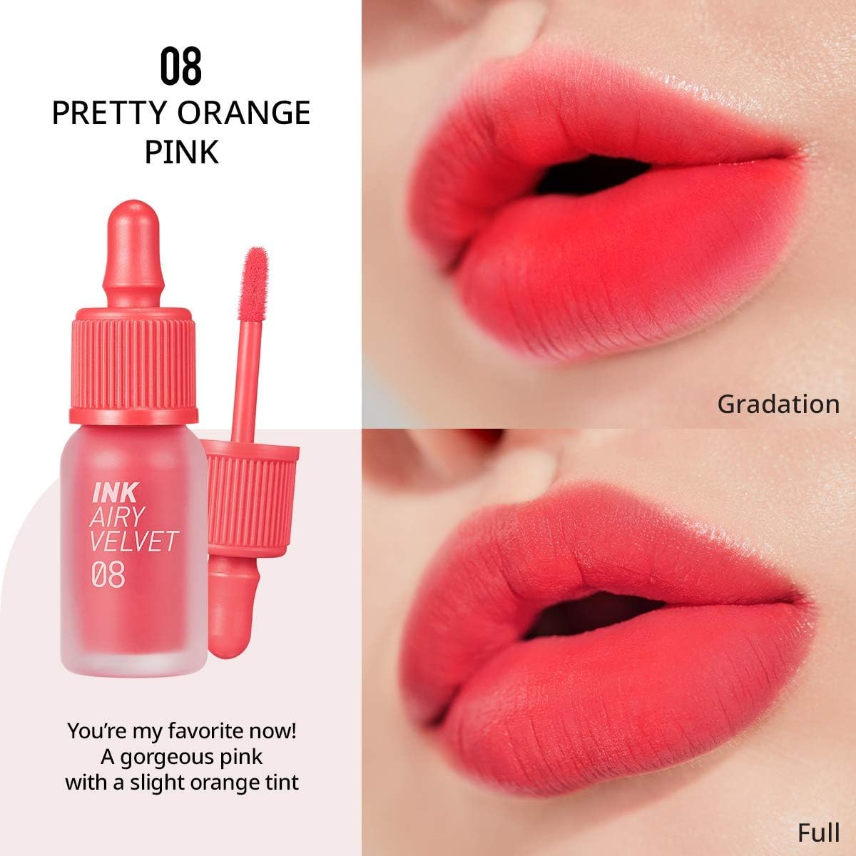 Peripera Ink Airy Velvet 08 Pretty Orange Pink