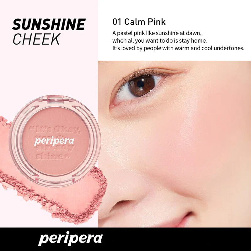 PERIPERA - Pure Blushed Sunshine Cheek-01 Calm Pink
