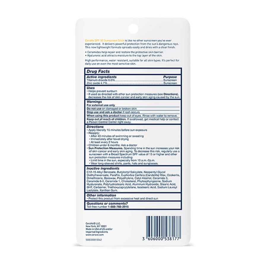 CERAVE - Protector solar mineral en barra
