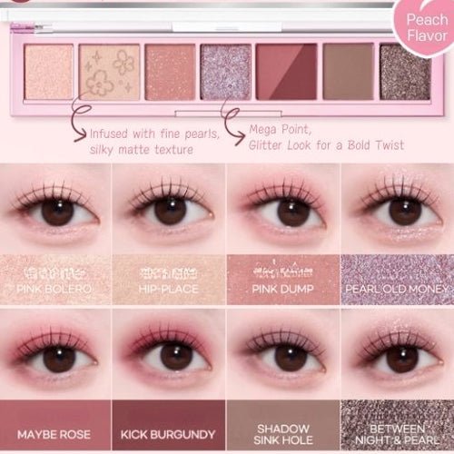 Peripera All Take Mood Palette 08 Burgundy, But With Peach Flower