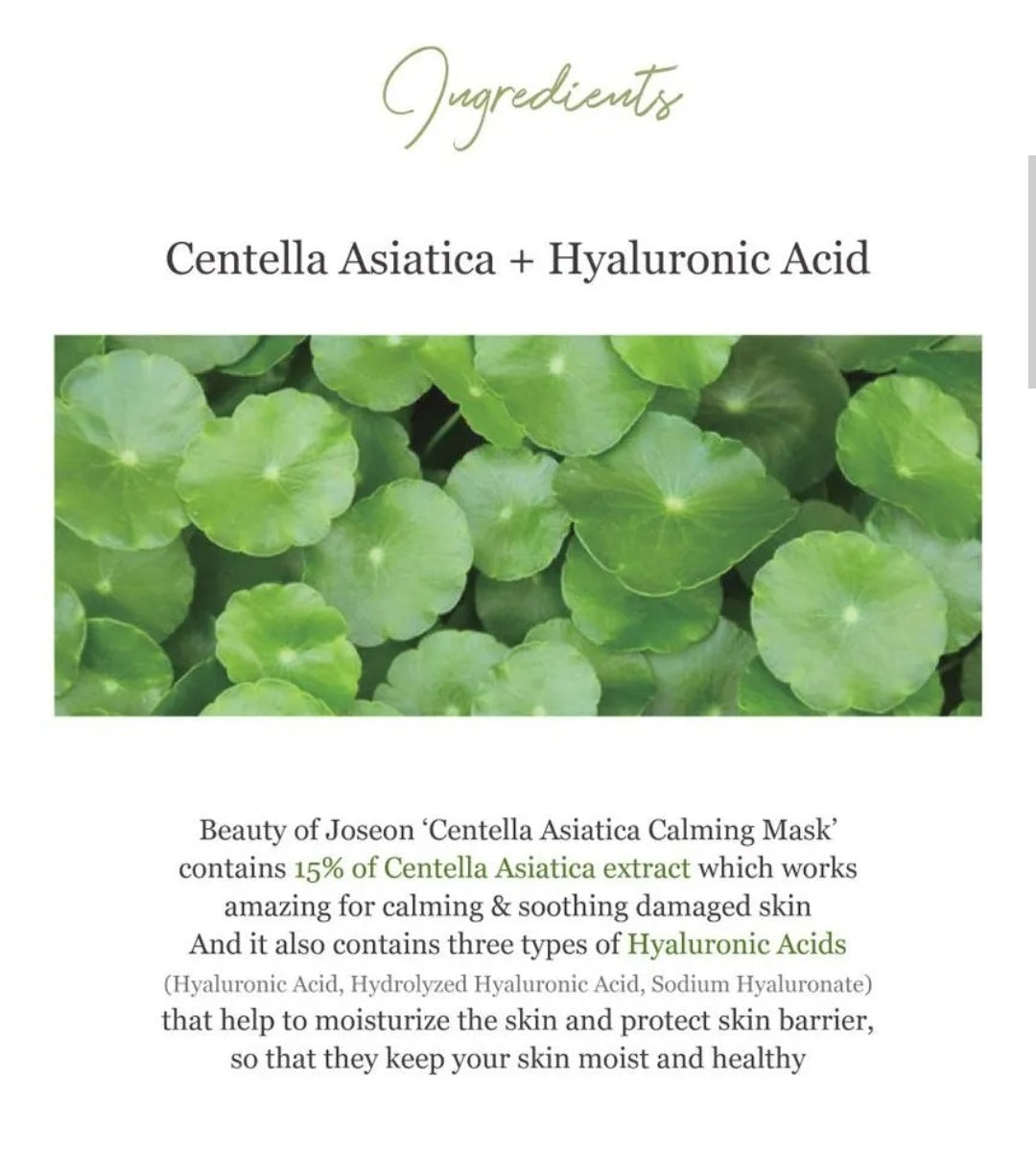 Beauty of Joseon - Mascarilla Calmante Facial con Centella Asiática