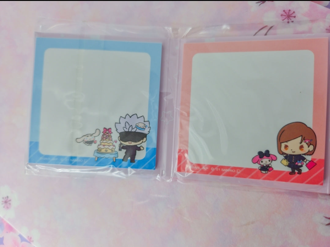 Sanrio x Jujutsu Kaisen Memo pad book set de 6