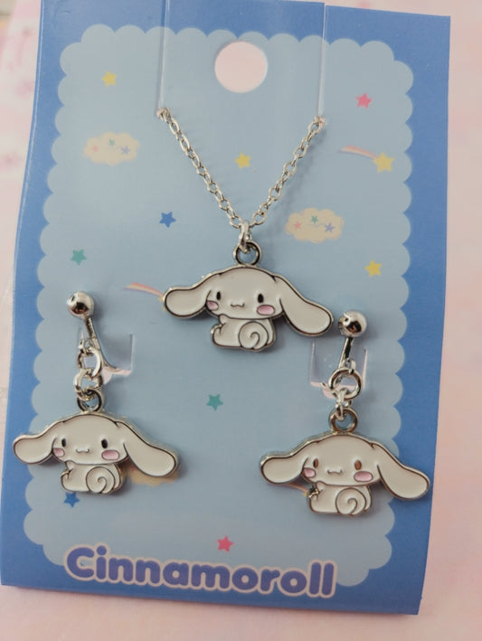 Sanrio Cinnamorrol set de collar+ aretes