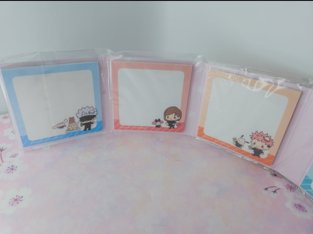 Sanrio x Jujutsu Kaisen Memo pad book set de 6