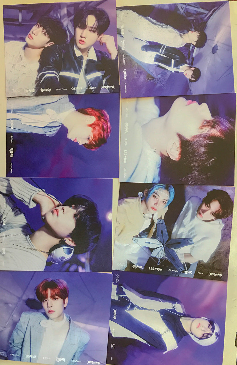 Stray kids Rock star postcard version - set de 8 - enviado Random