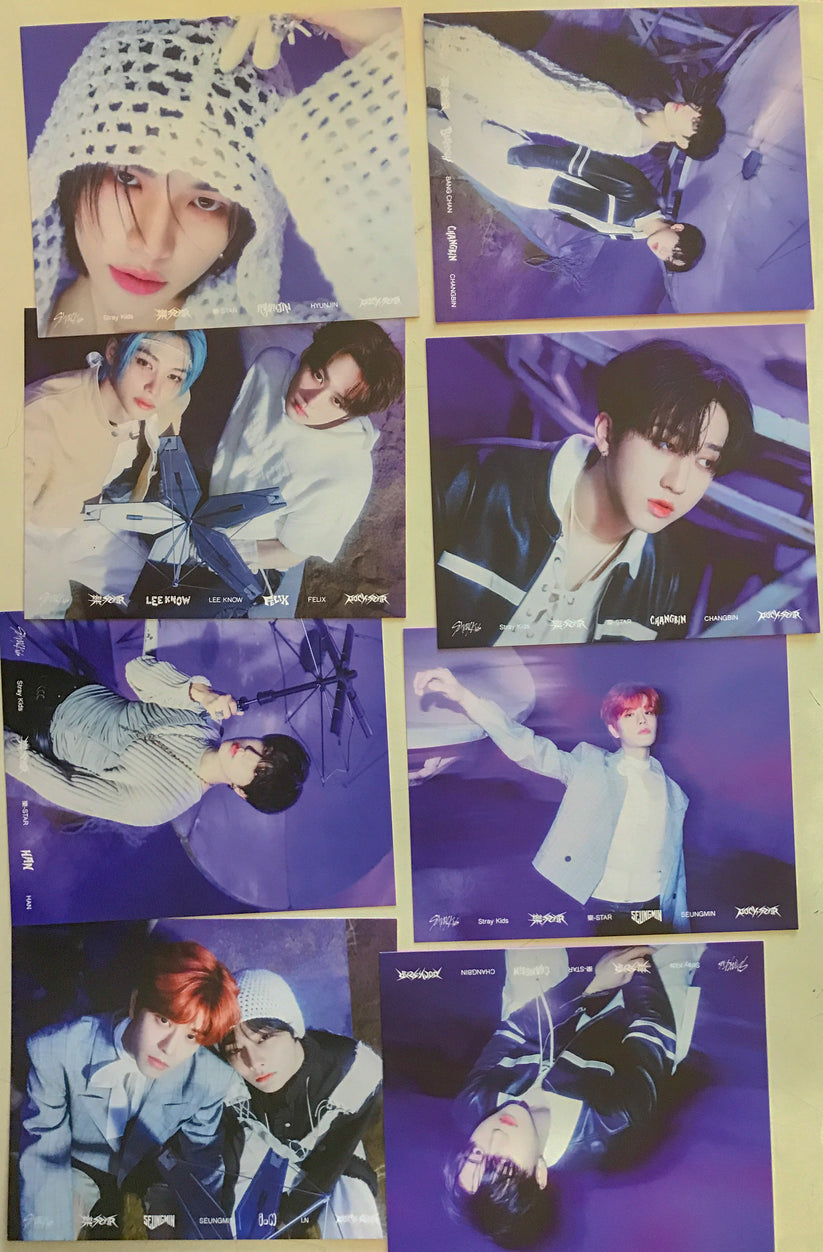 Stray kids Rock star postcard version - set de 8 - enviado Random