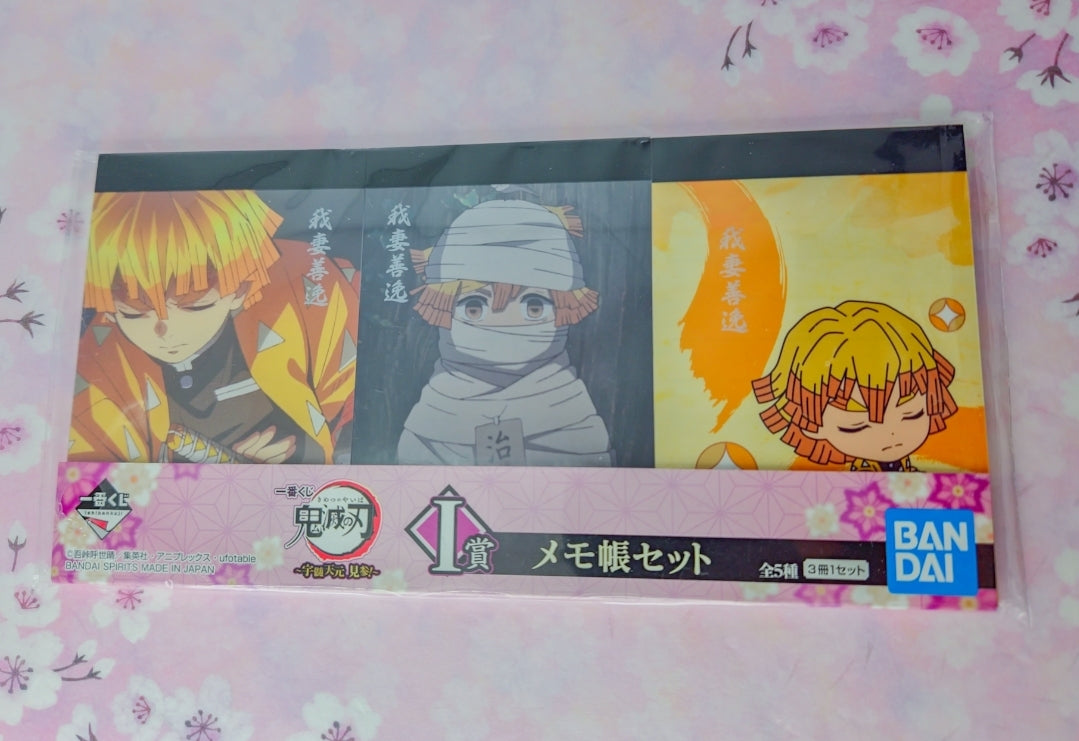 Demon slayer memo pad Set de 3 - Zenitsu